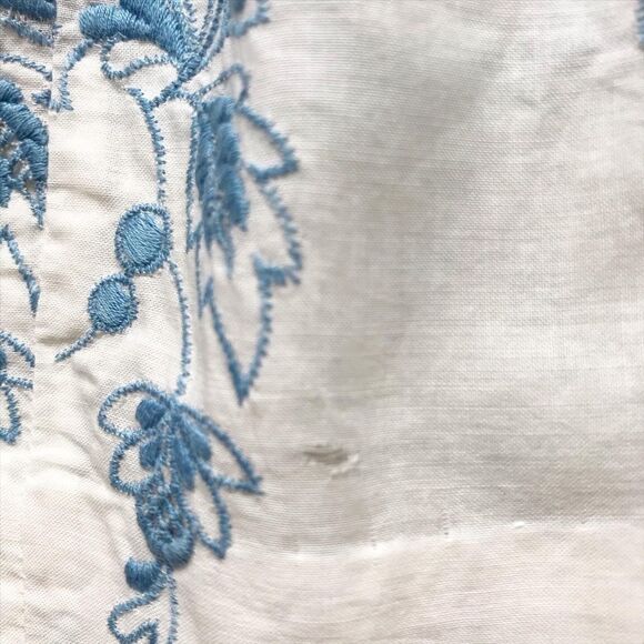 Vintage blue embroidered collar dress fits 5/6T - Picture 10 of 11